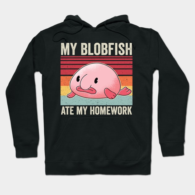 My Blobfish Ate My Homework Funny Blob Fish Hoodie by Visual Vibes